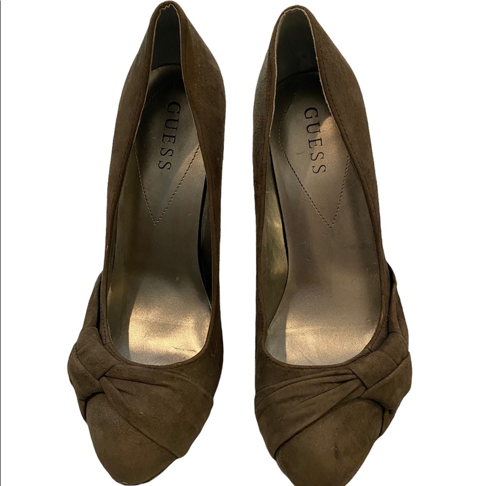 Guess heels.  Grey suede size 7.5. Like new
